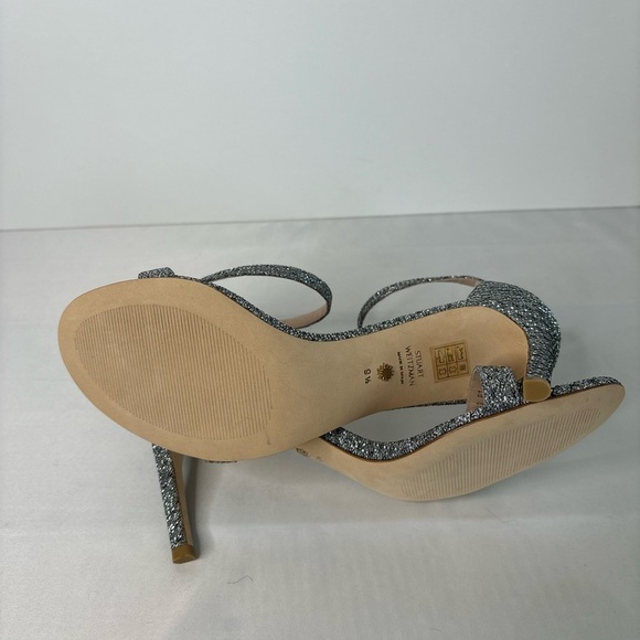 NWOT Stuart Weitzman stiletto silver‎ heels size 9.5 - Picture 6 of 7